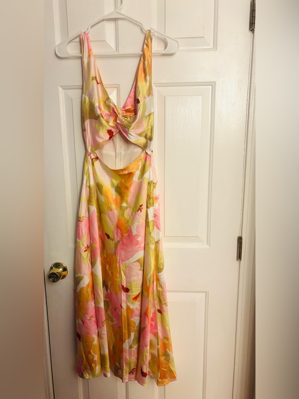 Princess Polly Pink & Yellow Floral Backless Maxi Dress